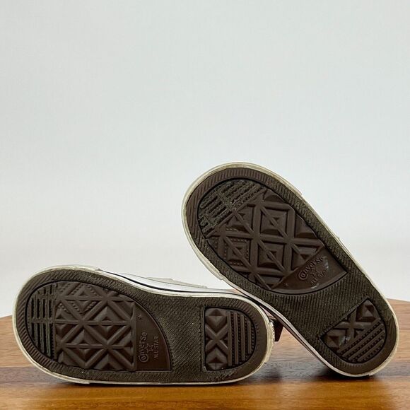 Little Kids Childrens Converse CTAS Ivory Hearts Low Sneakers Shoes Size 6 C GUC - Picture 7 of 8